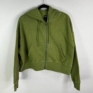 Ninth Hall Women's Green Fundamentals Epsom Wash Zip Hood Jacket Size XS - NWT
